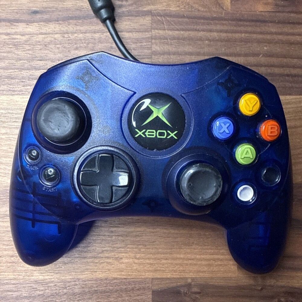 Xbox OEM S Type Blue Controller with Breakaway Cable CLEANED & TESTED